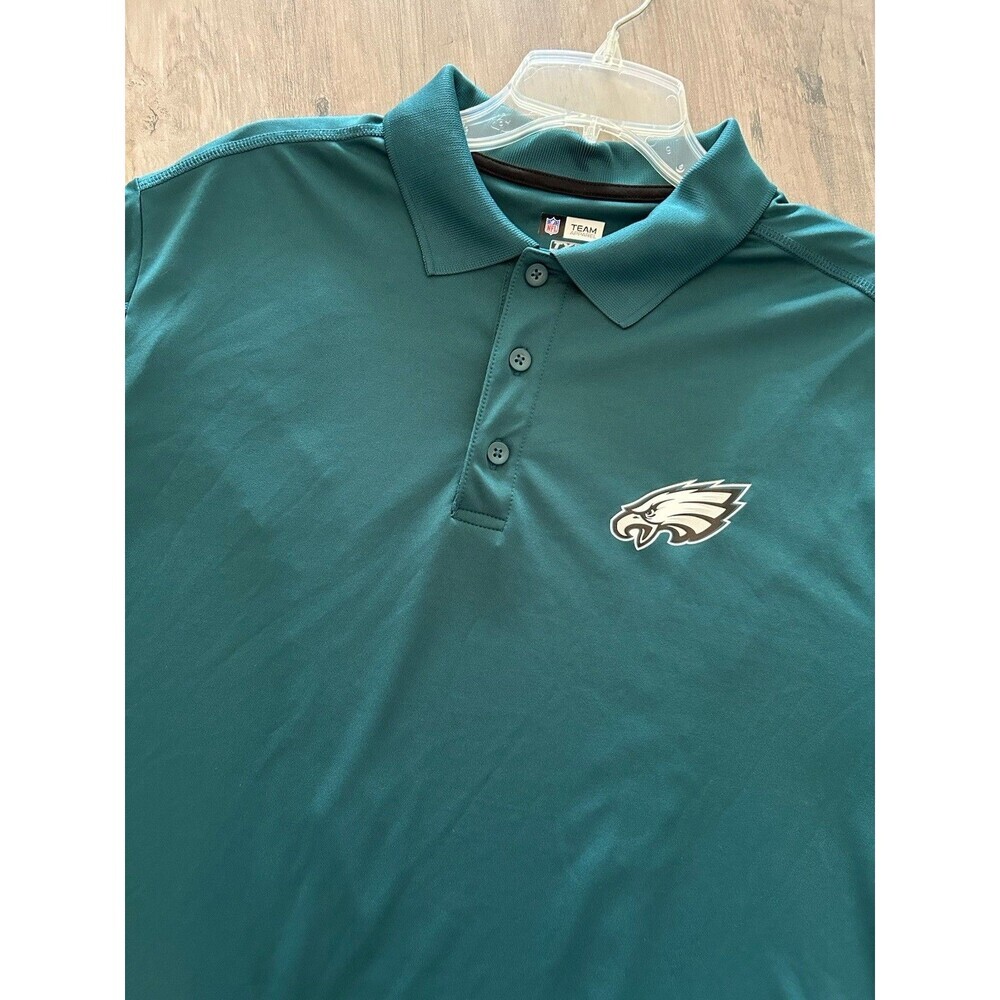 Philadelphia Eagles Polo Shirt Men XL Green TX3Cool Football NFL Apparel